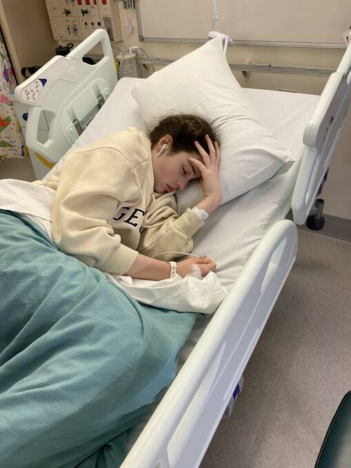 AGONY: Abby was bed-ridden for more than eight months with a debilitating mystery illness, waiting 21 months to finally get a diagnosis. Picture: Supplied