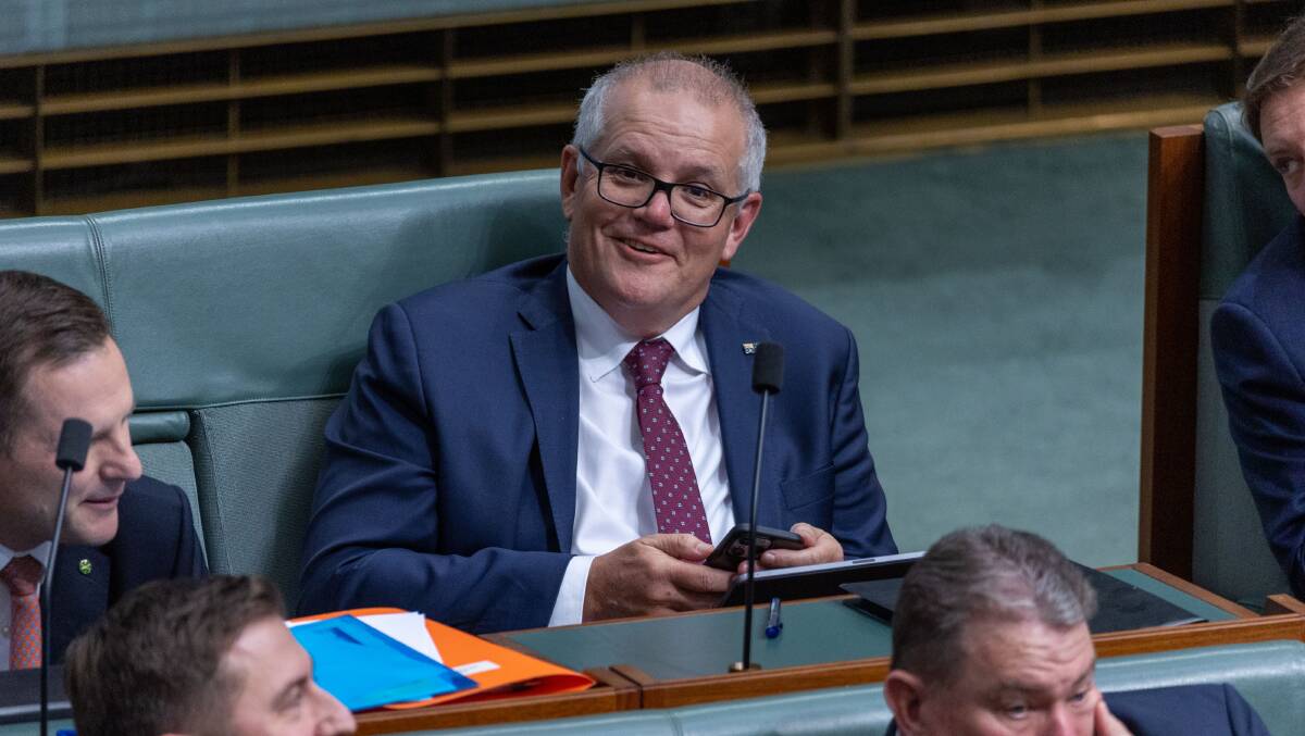 Former prime minister Scott Morrison during Question Time. Picture by Gary Ramage