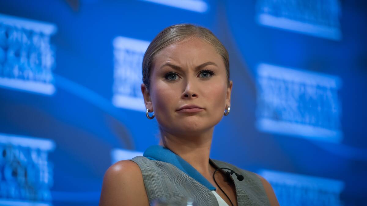 Grace Tame at the National Press Club. Picture: Karleen Minney