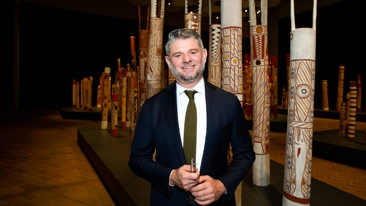 National Gallery of Australia director Nick Mitzevich as Prime Minister, Anthony Albanese, announcing the funding to the cultural institutions. Picture by Elesa Kurtz