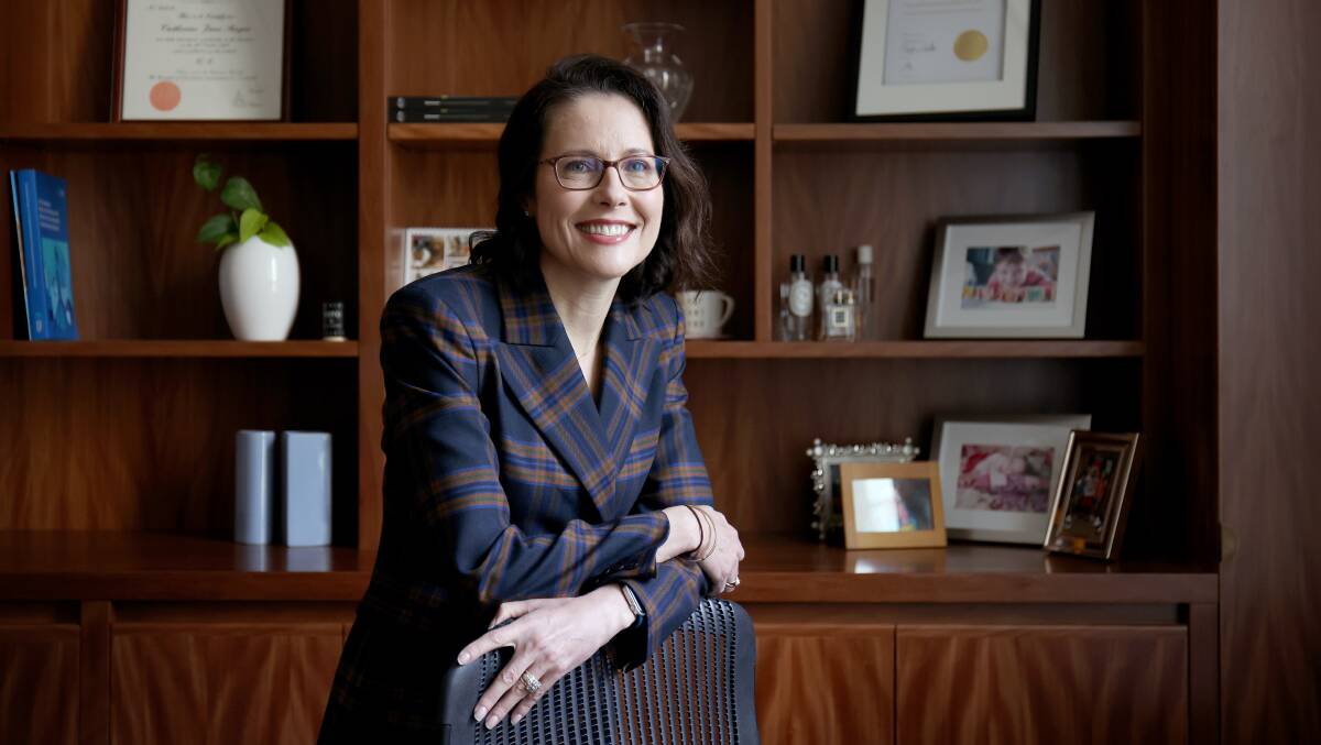Cate Saunders, deputy secretary of the Department of Parliamentary Services in her office at Parliament House. Picture: James Croucher