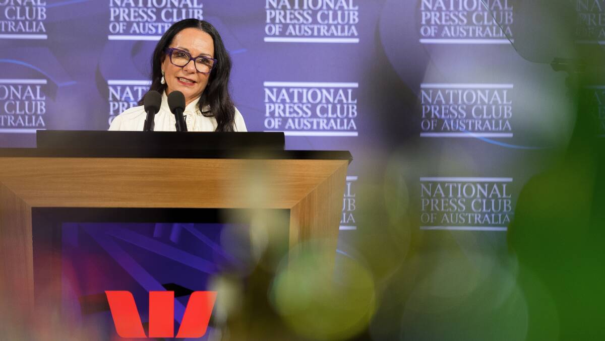 Minister for Indigenous Australians Linda Burney addresses the National Press Club on Wednesday. Picture by Sitthixay Ditthavong