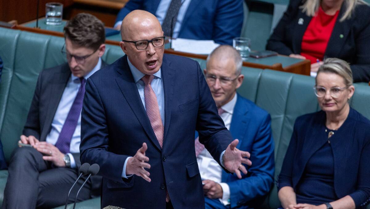 Opposition Leader Peter Dutton during Question Time. Picture by Gary Ramage