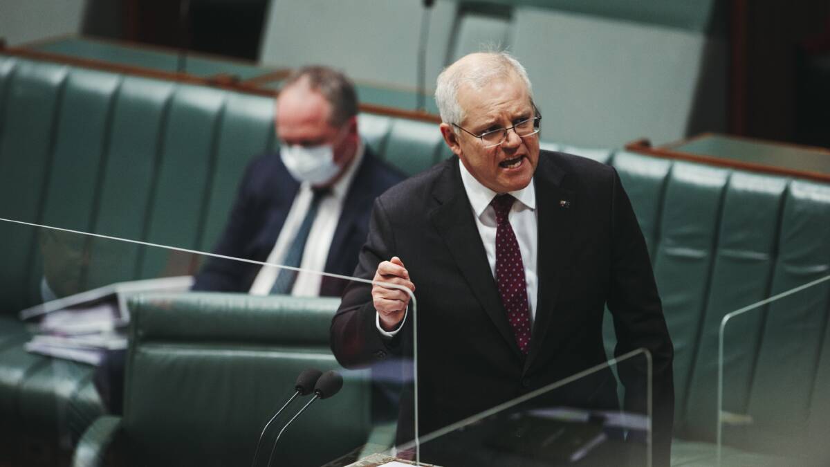 Prime Minister Scott Morrison in Parliament House. Picture: Dion Georgopoulos 