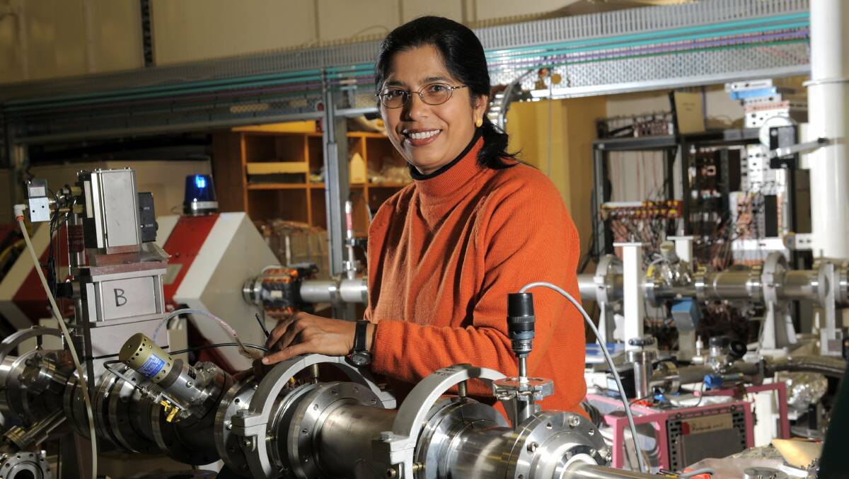 ANU Professor Mahananda Dasgupta pictured in 2011 in the heavy-ion accelerator Facility. Picture by Graham Tidy. 