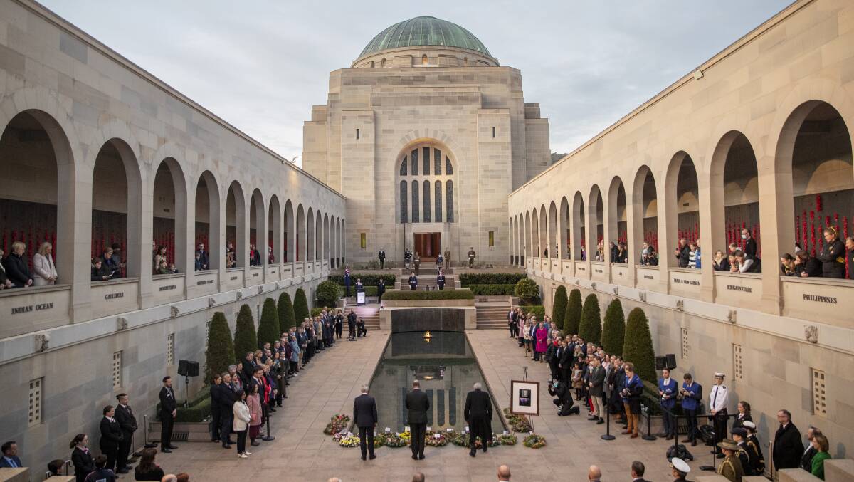 A Last Post Ceremony at the Australian War Memorial. Picture by Keegan Carroll