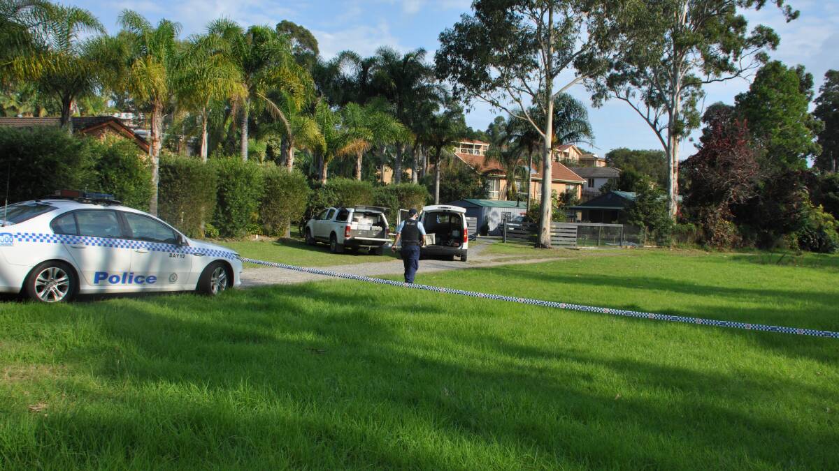 Police at the scene of Andrew Drake's stabbing on Osprey Place, Surfside. Daniel Sharpe has now admitted to threatening another man with a knife less than an hour before the fatal incident.