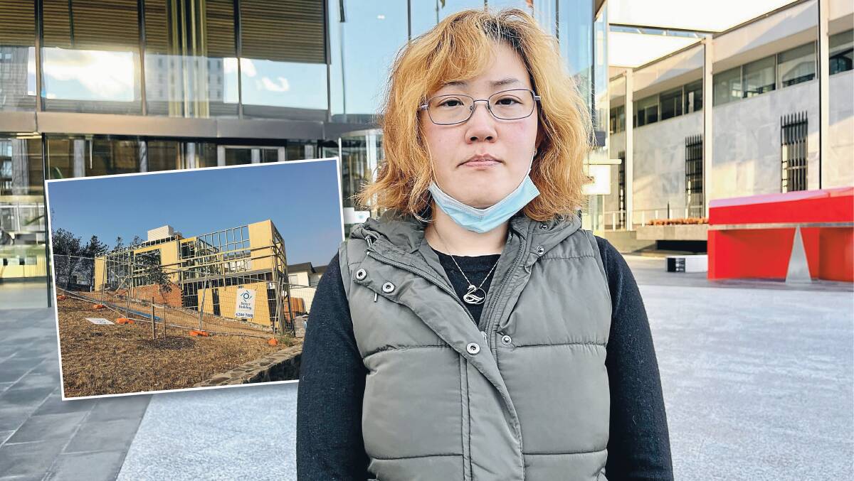 Yidi Zhou has spoken of the emotional toll after her husband, Thomas Magi, died at a Denman Prospect construction site (inset) when he fell about six metres in February 2020. Pictures: Toby Vue, Supplied
