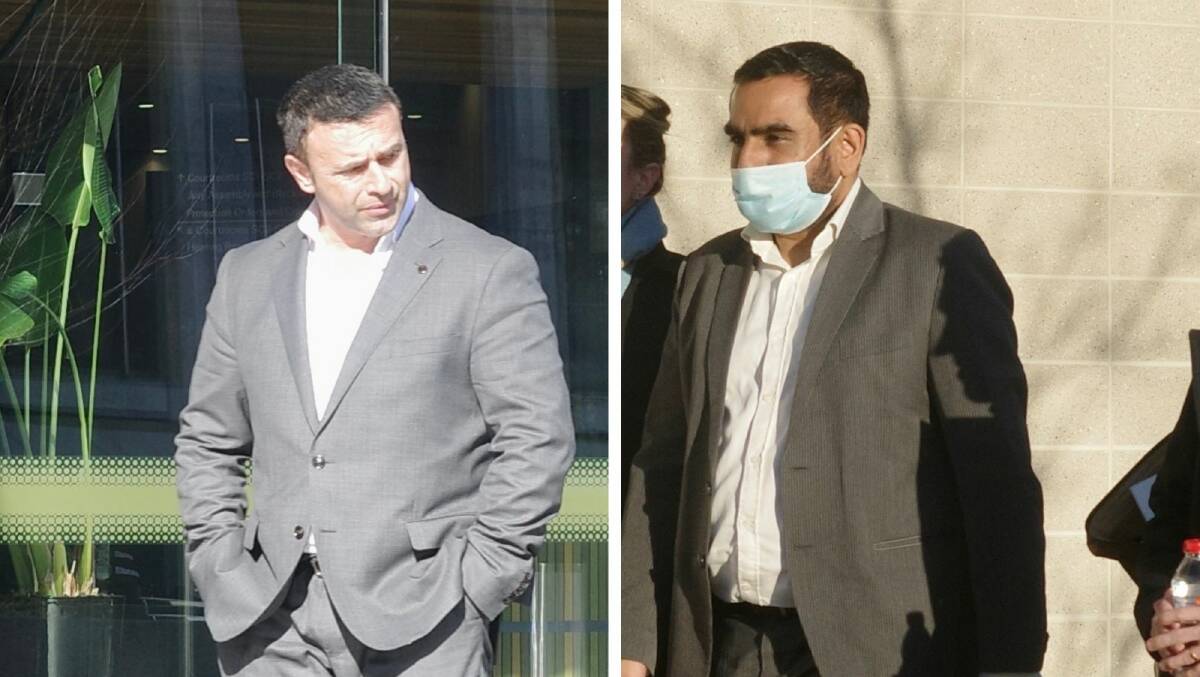 Accused conspirators Abdul El-Debel and Raminder Kahlon outside the ACT courts building during their trial. Pictures: Toby Vue