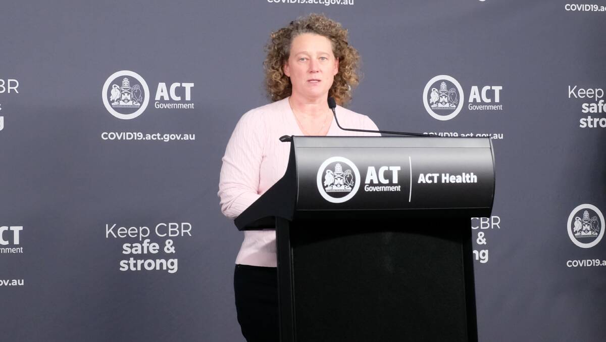 ACT chief health officer Dr Kerryn Coleman on Saturday. Picture: Toby Vue