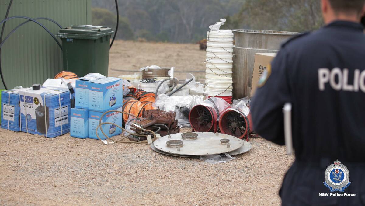 The operation of the meth lab was at a 40-hectare rural property south-east of Canberra. Picture: NSW Police