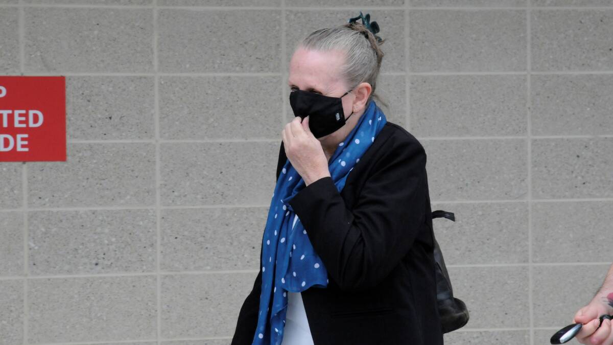 Jennifer June Hutchison, 62, leaves the ACT Courts building on a previous occasion. Picture: Blake Foden