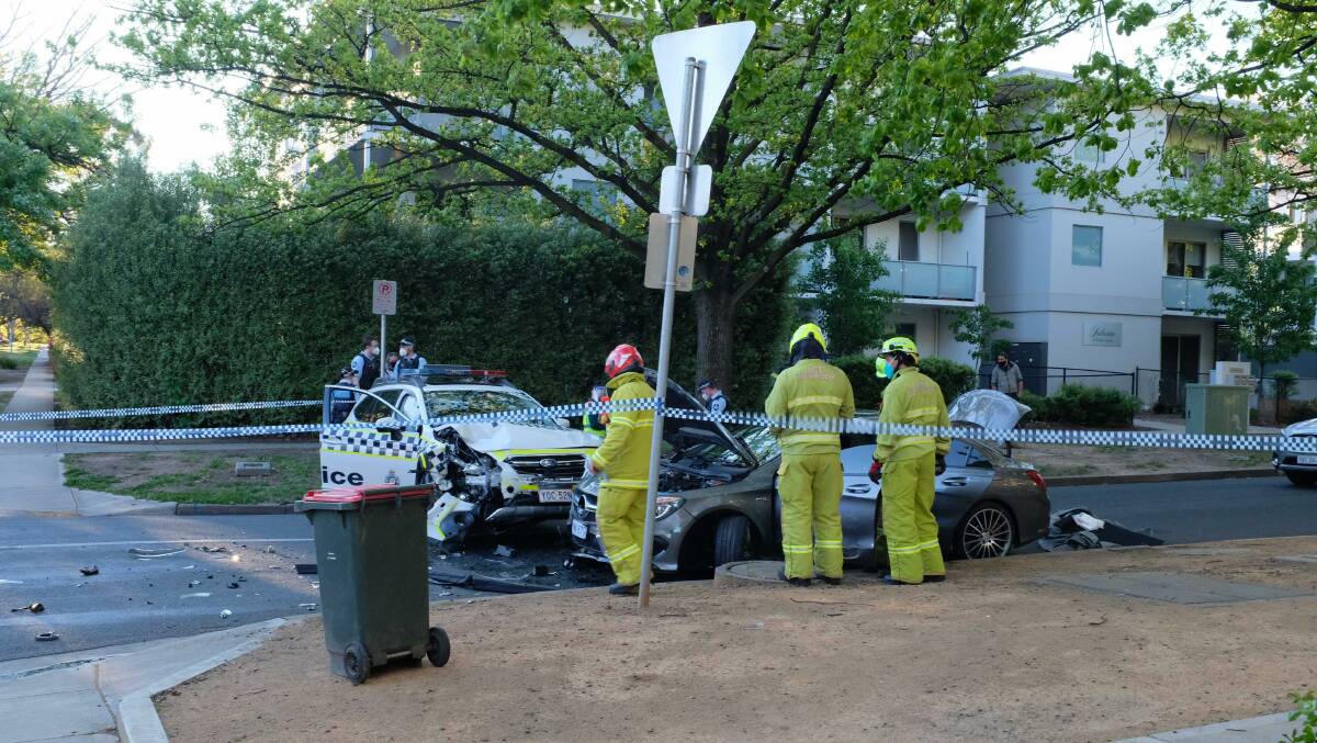 Emergency services at the scene of the head-on smash last October. Picture: Toby Vue