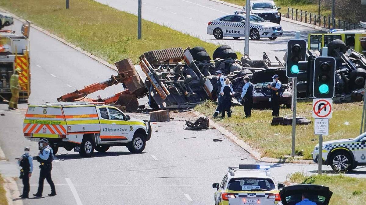 The Barton Highway fatal crash on September 15. Picture: Sitthixay Ditthavong