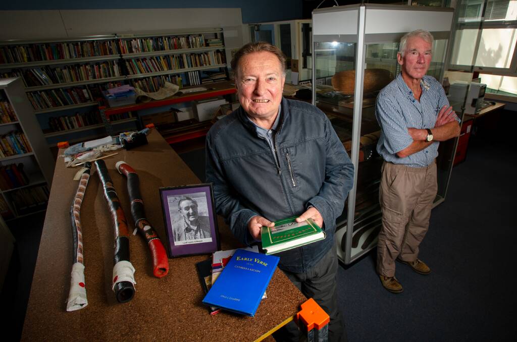 Lyall Gillespie's son, Neil Gillespie, handed his father's collection to the Hall School Museum and Heritage Centre. He is pictured with centre's curator Alistair Crombie. Picture: Elesa Kurtz