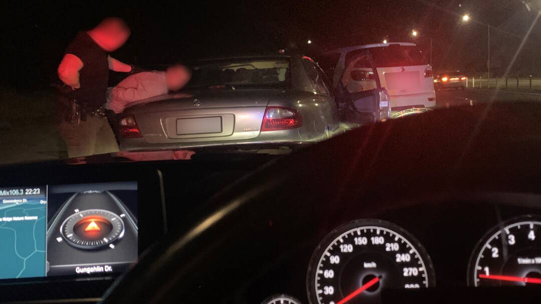 Police arrested a 17-year-old boy on Saturday night after he allegedly drove at 155km/h in Canberra. Picture ACT Policing