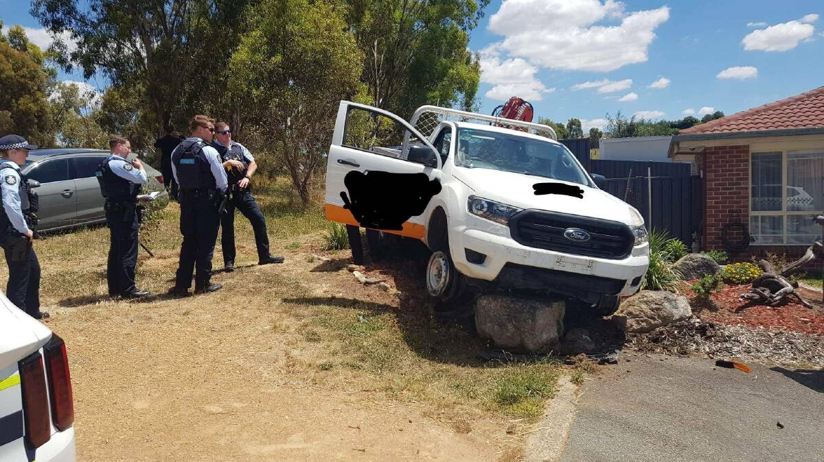The driver is alleged to have tried to drive through a wire fence before driving onto a large rock. Picture Supplied