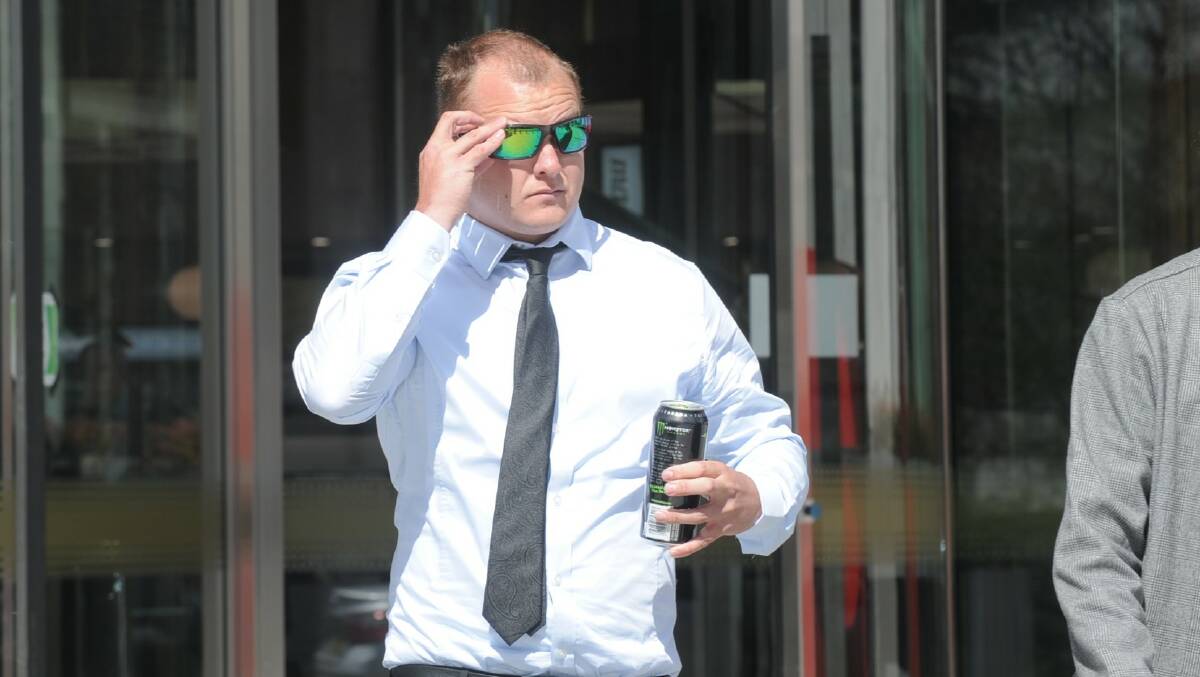 Joshua Sammuel Collins, 30, outside the ACT courts building on Tuesday during the start of his trial related to a fight outside a strip club. Picture by Toby Vue