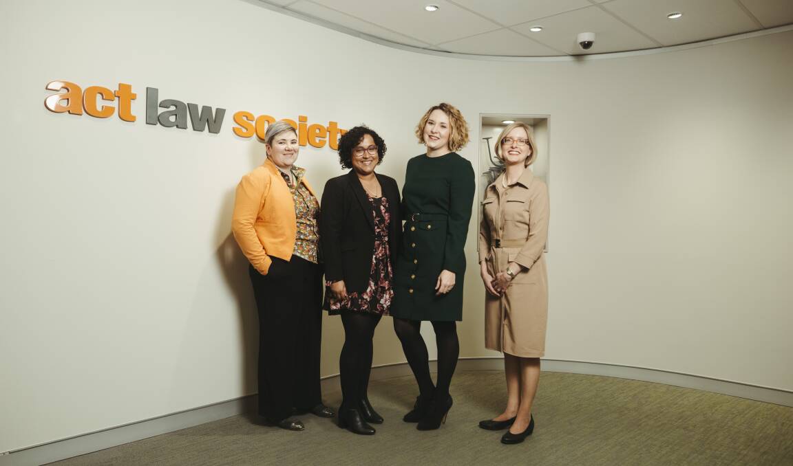 ACT Law Society members: vice-presidents Sarah Avery and Farzana Choudhury, councillor Annie Hagger and president Elizabeth Carroll. Picture: Dion Georgopoulos