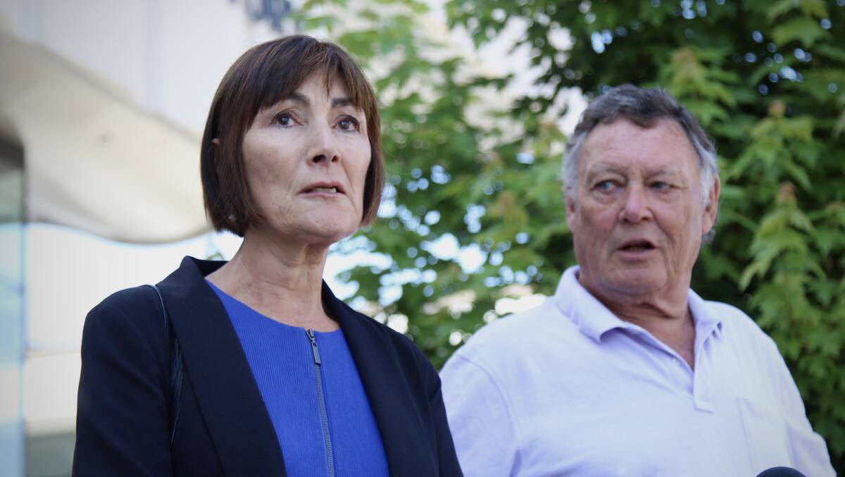 Eden Waugh's parents, Elaine and Dave, outside court in December 2020 after the sentencing of Pikula-Carroll.