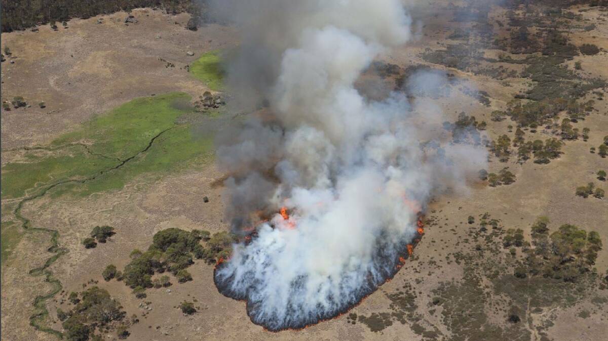 Moments after the Orroral Valley fire was ignited. Picture: Supplied by Defence