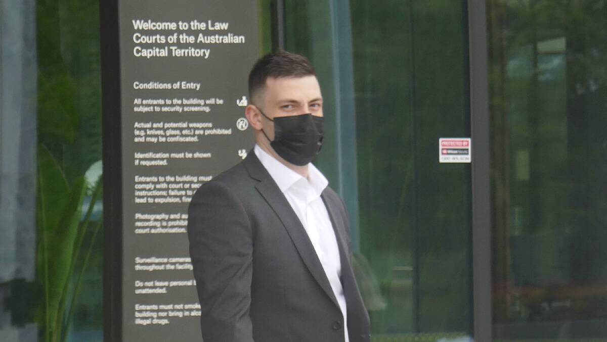 Jake Tony Walden leaving the ACT courts building on Tuesday after being found suitable for a drug and alcohol treatment order. Picture: Toby Vue