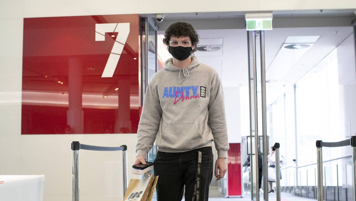 Thomas Bellato returned home after visiting his elderly grandfather in Melbourne. Picture: Keegan Carroll