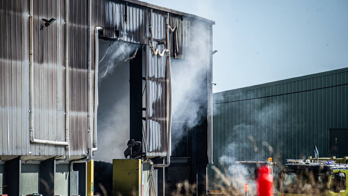 ACT Fire and Rescue attend the Hume recycling plant fire. Picture by Karleen Minney