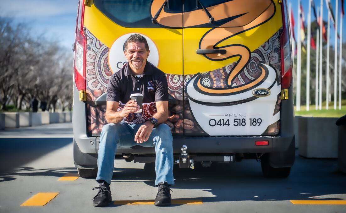 Owner of Canberra company Coffee Kix, Ollie Kickett started his business after 35 years in the public service. Picture: Karleen Minney