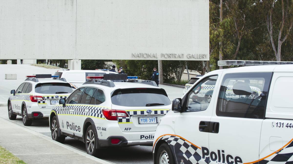 The National Portrait Gallery was evacuated in Canberra as police investigate the scene. Picture: Dion Georgopoulos