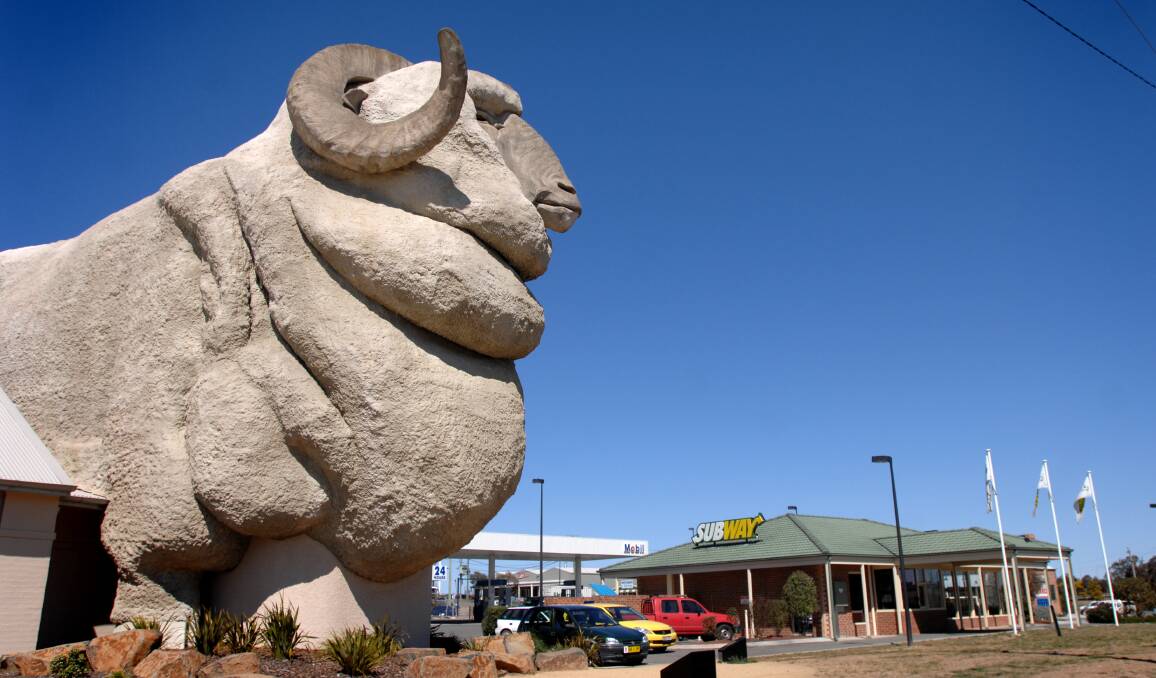 The Coles Express next to Goulburn's Big Merino has been listed as a COVID-19 exposure site. Picture: Supplied
