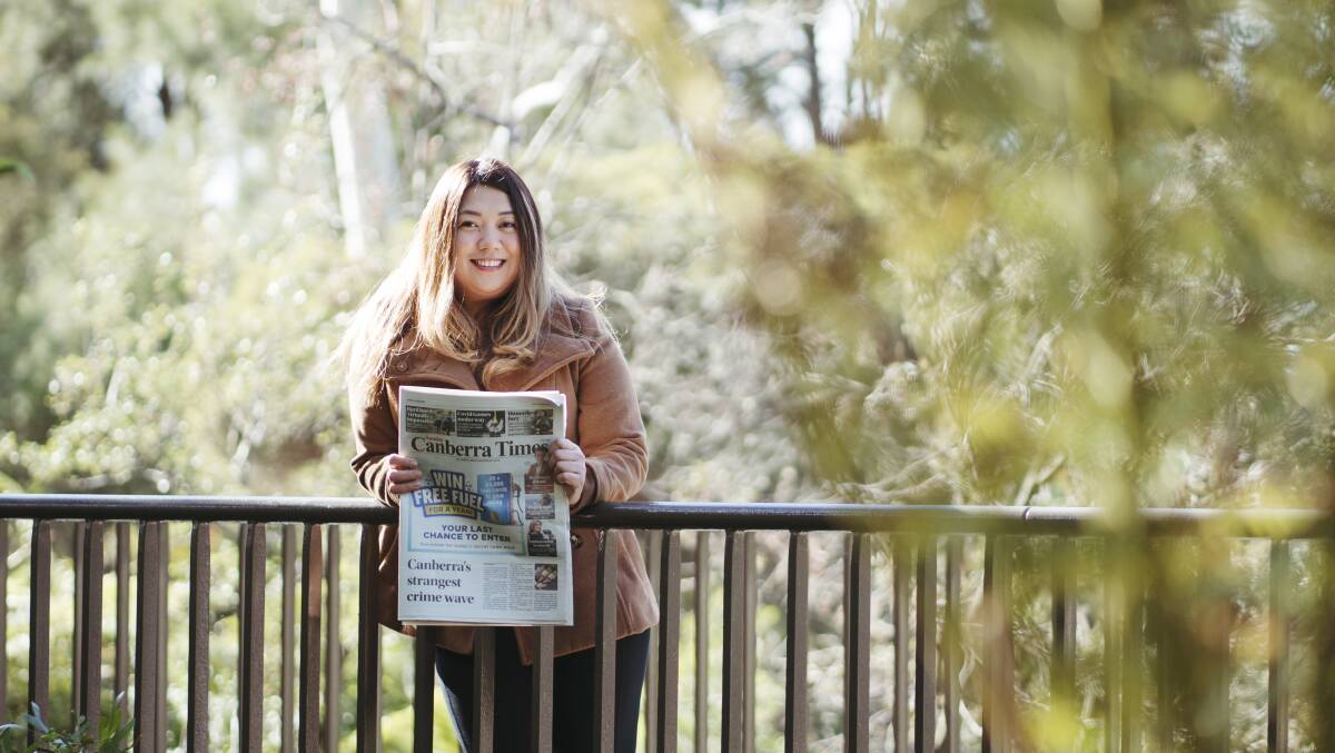 Canberra Times reader Joan Mae Antig won fuel for a year. Picture: Dion Georgopoulos