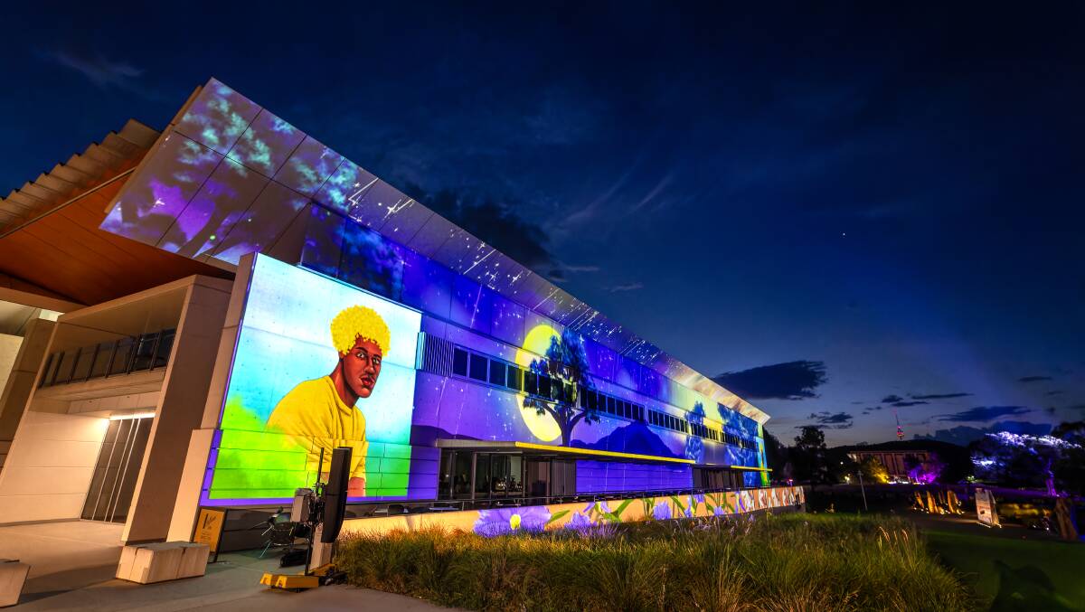 The facade of the National Portrait Gallery during the Enlighten festival. Picture by Sitthixay Ditthavong