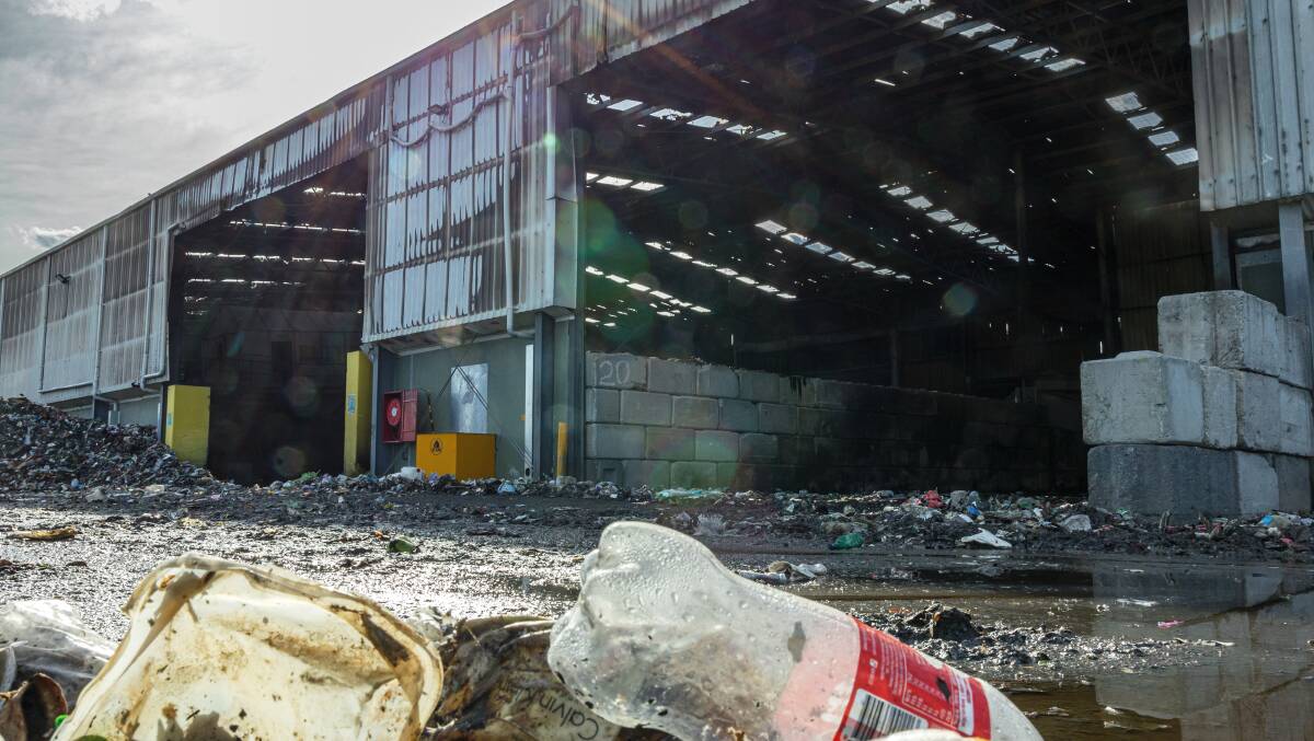 The Materials Recovery Facility on Wednesday afternoon following Monday's fire. Picture by Sitthixay Ditthavong