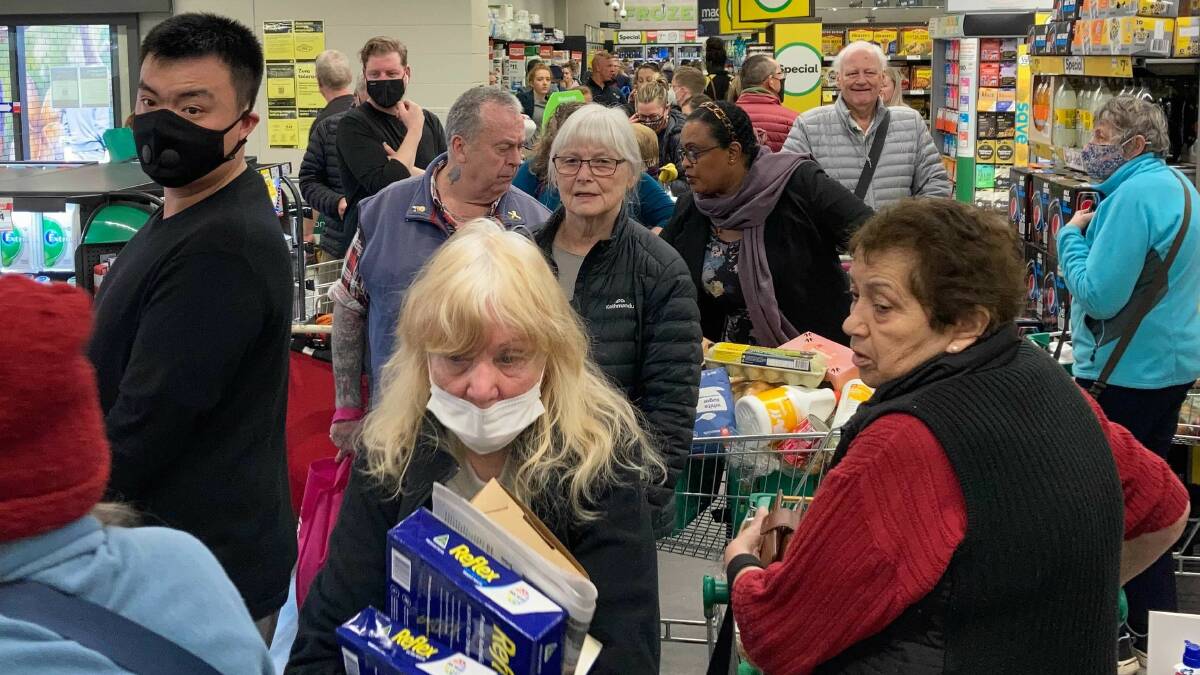 People shopping at Dickson Woolies. Picture: Lanie Tindale