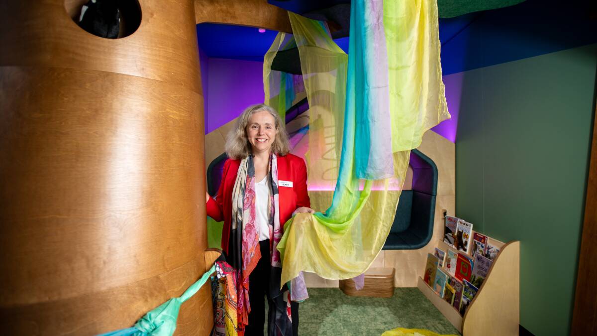 Questacon director Jo White in the new calm space. Picture by Sitthixay Ditthavong