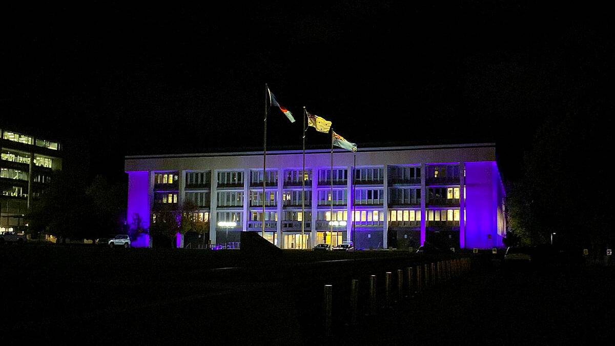 Defence will light up Buildings at Russell Offices in Royal purple over May 6 and 7. Picture supplied