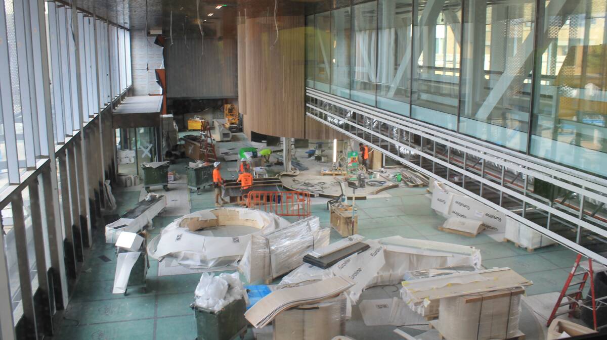 Peek into lobby of new Canberra Hospital critical services building. Picture by Lanie Tindale