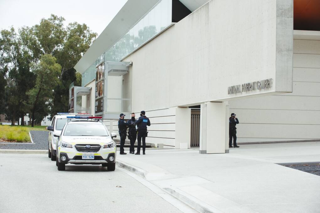 The National Portrait Gallery was evacuated in Canberra as police investigate the scene. Picture: Dion Georgopoulos
