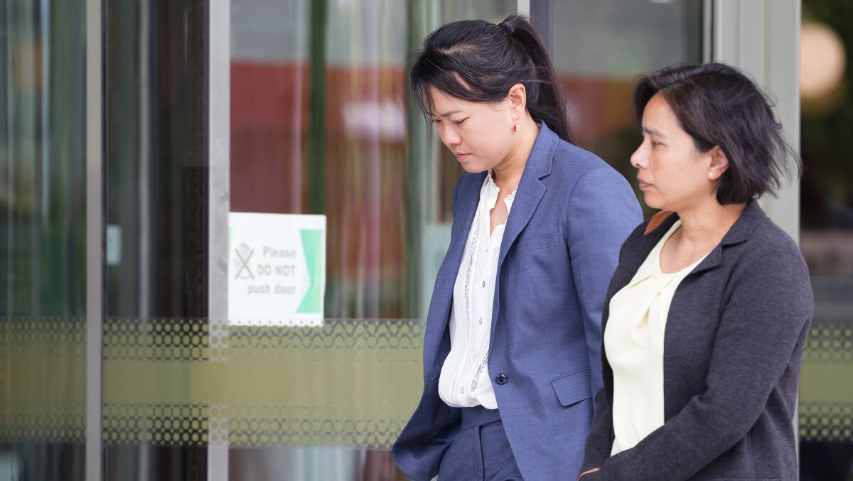 Canberra Hospital emergency department staff specialist Dr Amy Ting, left, leaves the ACT courts on Monday after giving evidence at a coronial inquest into the death of five-year-old Rozalia Spadafora. Picture by Sitthixay Ditthavong