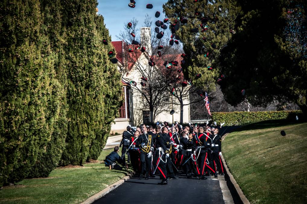 Duntroon cadets celebrate graduation. Picture: Karleen Minney