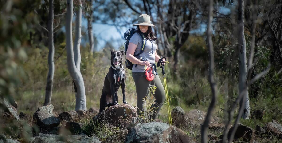 Lizzie Whiting was excited to be able to hike with her dog Gracie after lockdown. Picture: Karleen Minney