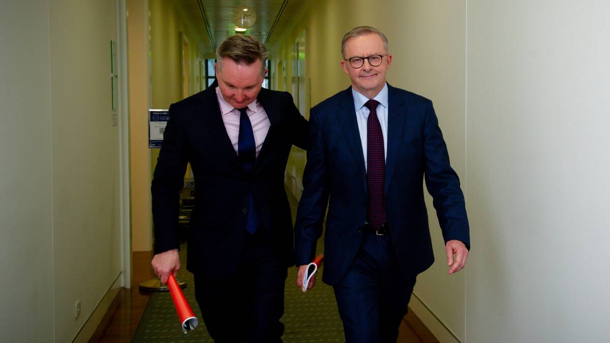 Climate change minister Chris Bowen and Prime Minister Anthony Albanese. Picture by Elesa Kurtz 