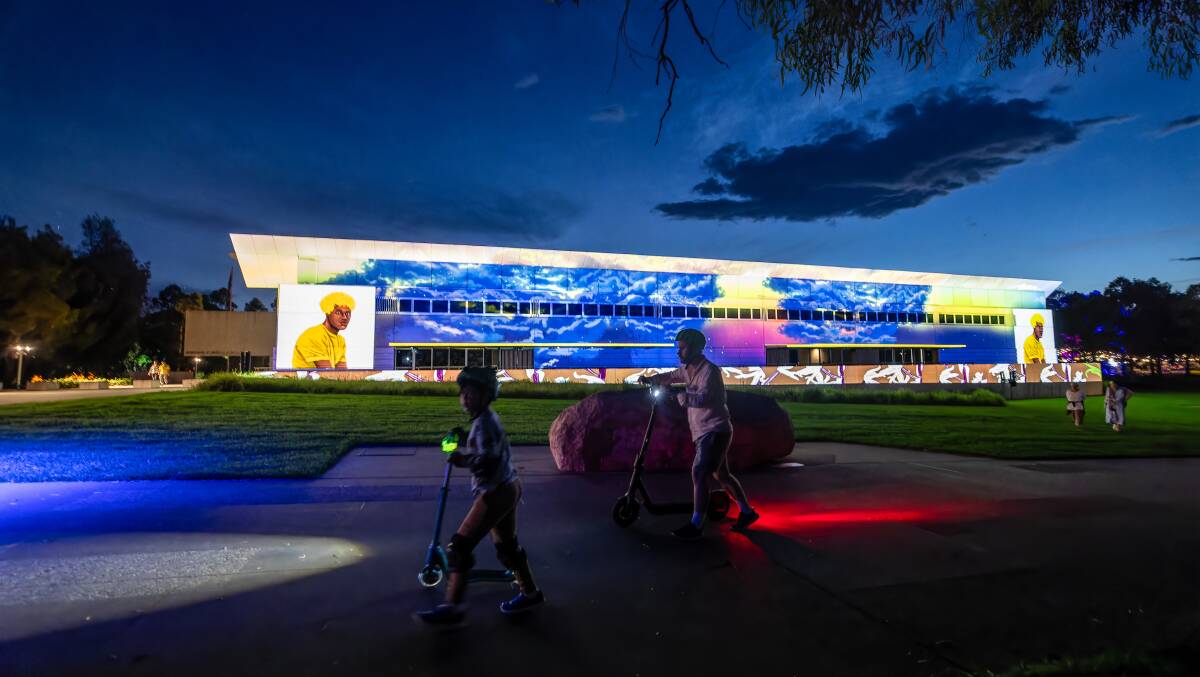 Artist Dylan Mooney will undertake a nightly live drawing session which will appear in real-time on the facade of the National Portrait Gallery during the Enlighten festival. Picture by Sitthixay Ditthavong