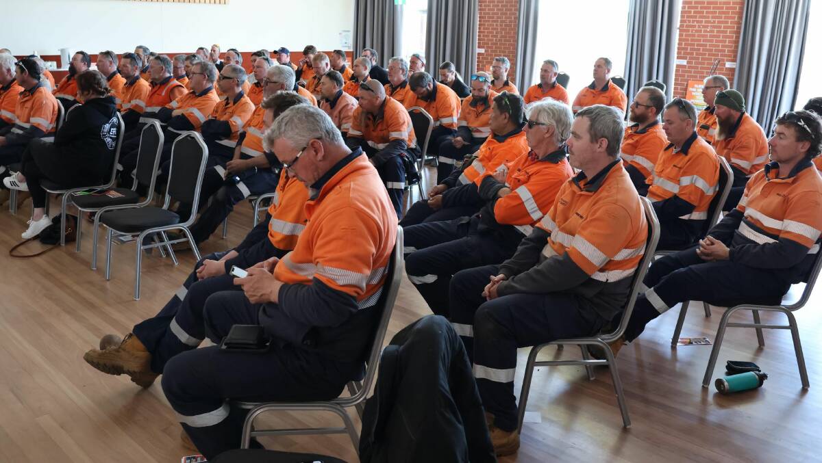 ETU members at a meeting on Tuesday during the strike. Picture supplied