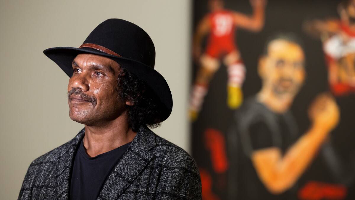 Vincent Namatjira's Australia in Colour is being exhibited at the National Gallery of Australia. Picture by Sitthixay Ditthavong