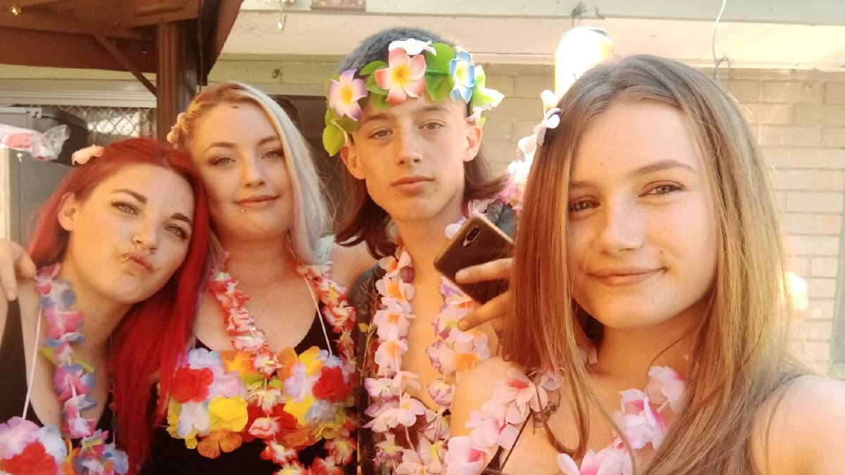 Lachlan Andrews, 17, pictured (third from left) with his sisters. Picture: Supplied
