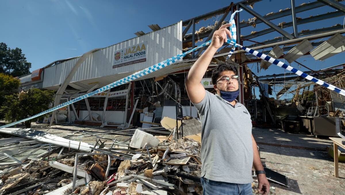 Businesses Jazaa Halal Foods, Turkish Kebab and Pizza and Pinot and Picasso were damaged. 