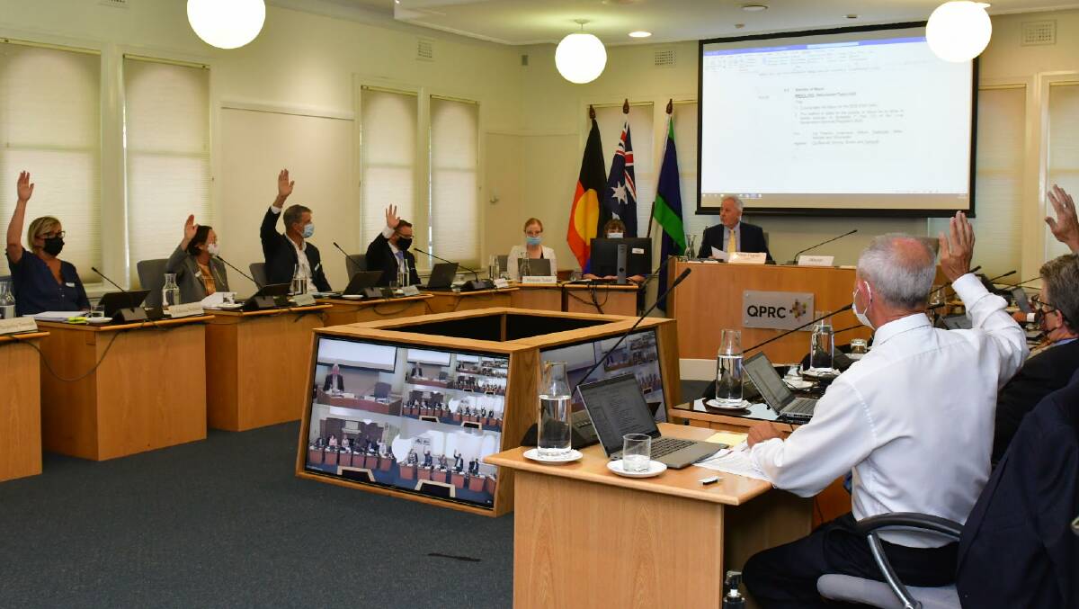 The vote at the Queanbeyan-Peralang council meeting on Wednesday. Picture: Elesa Kurtz