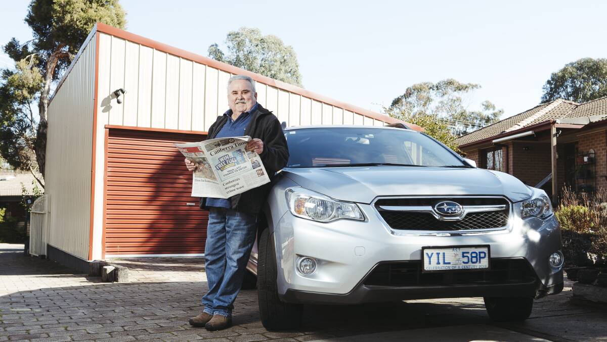Canberra Times reader Gordon Bezear won free fuel for a year. Picture: Dion Georgopoulos